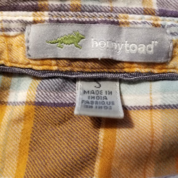 Horny Toad Long Sleeve Plaid Button Shirt Women's size S Burnt Orange and Brown - Picture 8 of 10